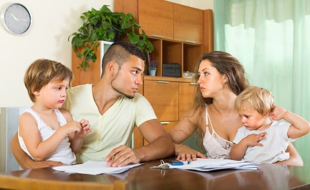 A family sitting around a table, reviewing their household budget and tax documents, symbolizing the impact of tax law changes on families.