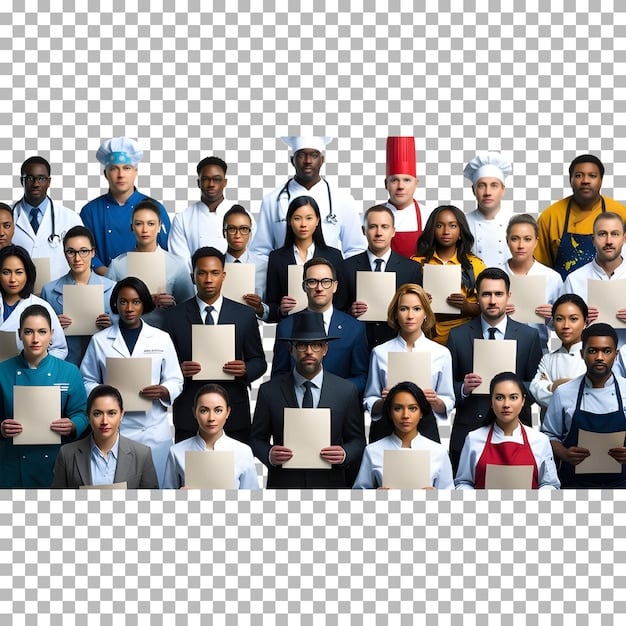 An image of a diverse group of people working in various public service roles, such as teaching, nursing, and law enforcement, illustrating the types of employment that may qualify for student loan forgiveness programs.