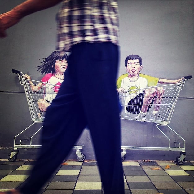 A split image showing a family happily shopping on one side and a worried individual looking at bills on the other, symbolizing high vs. low consumer confidence.