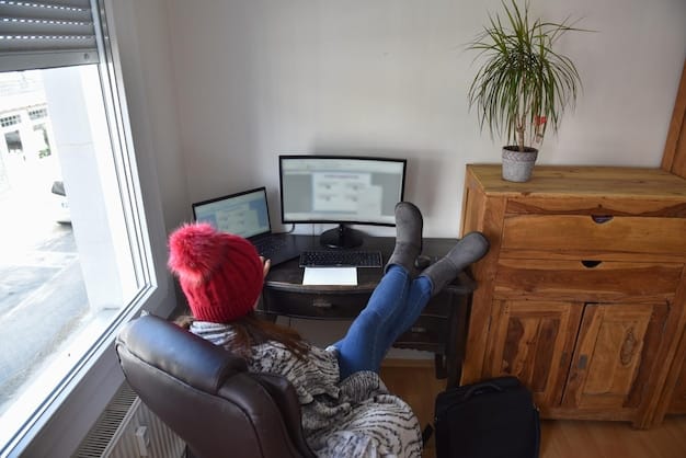 A split-screen image comparing a modern, well-equipped home office setup with ergonomic chair and multiple monitors on one side, and a worker struggling with makeshift workspace in a cramped apartment on the other side, illustrating the disparity in remote work experiences.