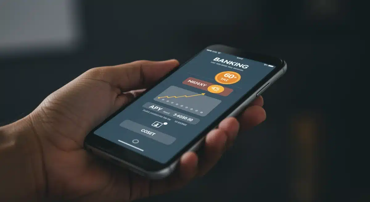 Digital banking app showing high APY savings account