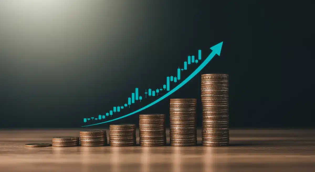 Compounding interest growth over time with smart investing.