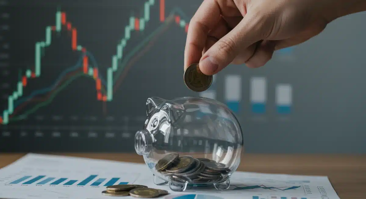 Hand putting coin into piggy bank for emergency fund