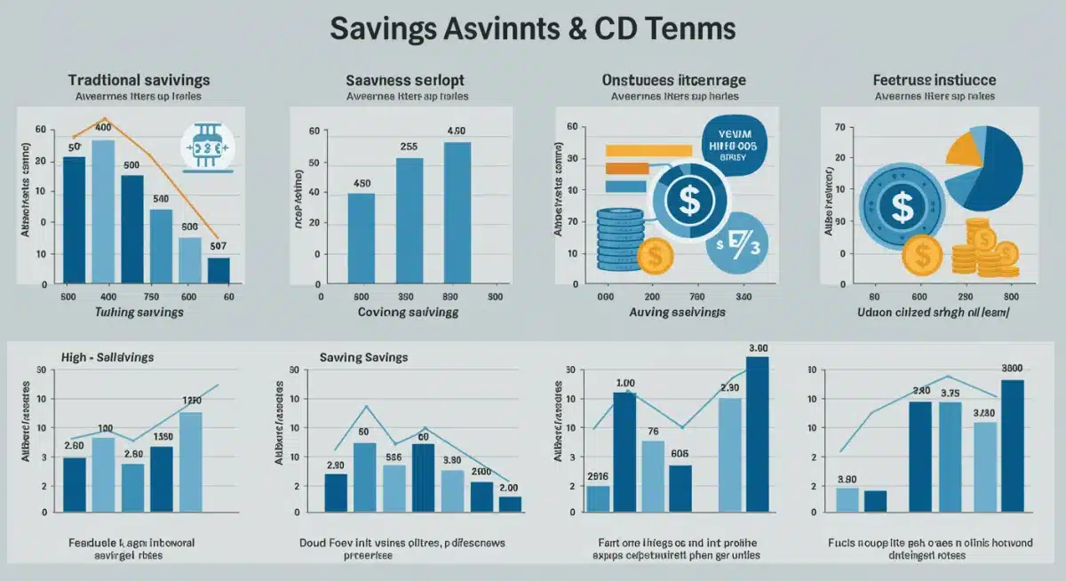 Infographic comparing various savings accounts and CD interest rates for optimal returns.