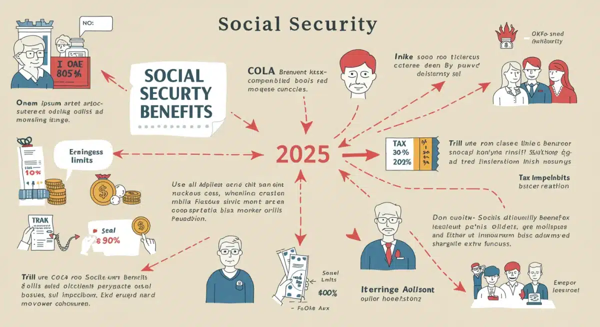 Infographic showing Social Security benefit components for 2025