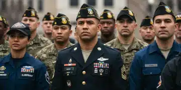 Veterans standing united, looking towards a brighter future with new benefits.