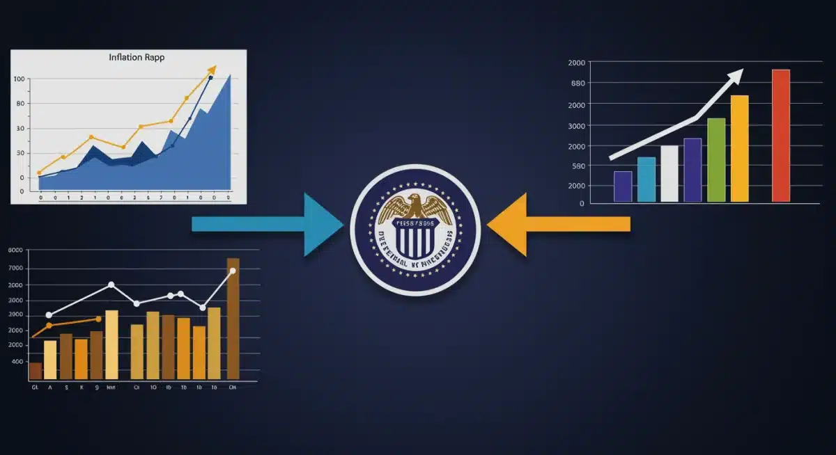 Economic indicators influencing Federal Reserve decisions, including inflation, GDP, and unemployment.