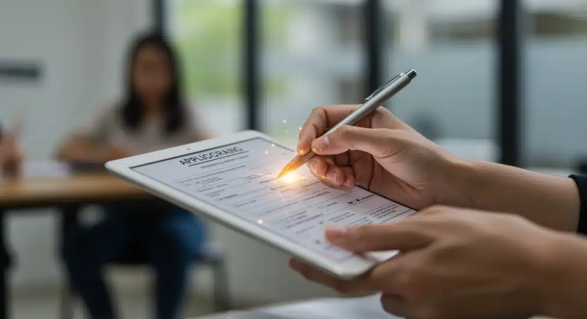 Person applying for federal emergency financial aid digitally