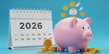 Piggy bank with medical symbols and dollar signs, representing 2026 HSA savings