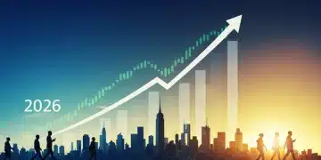 Graphic showing a strong upward trend in consumer confidence for 2026, indicating economic growth.