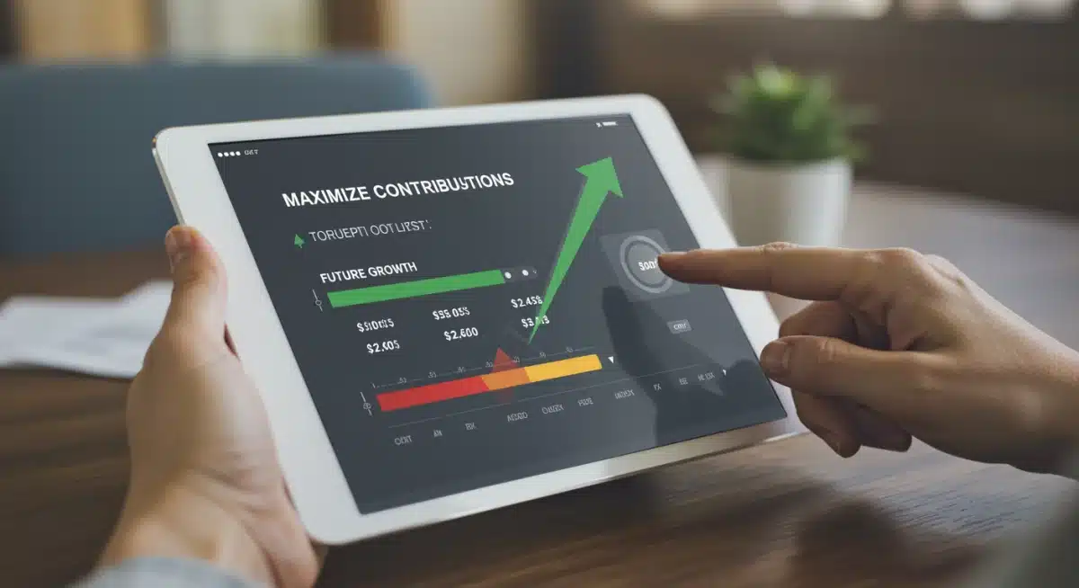 Individual managing 401(k) investments on a tablet
