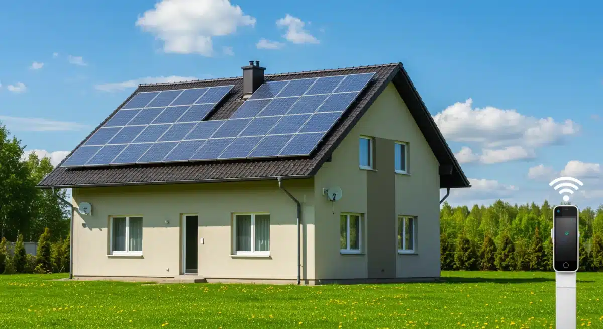 Energy efficient home with solar panels for tax credits