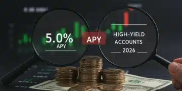 High-yield savings accounts with 5.0% APY display and money