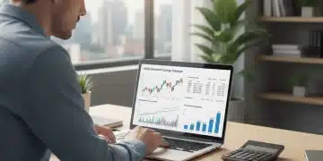 Person planning 401k contributions on laptop