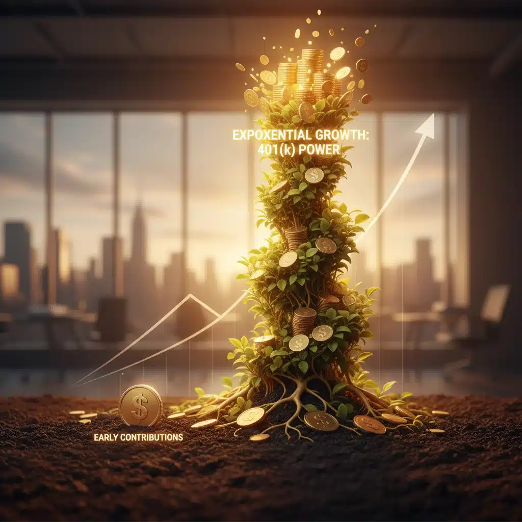 Compounding interest growth over time with investments
