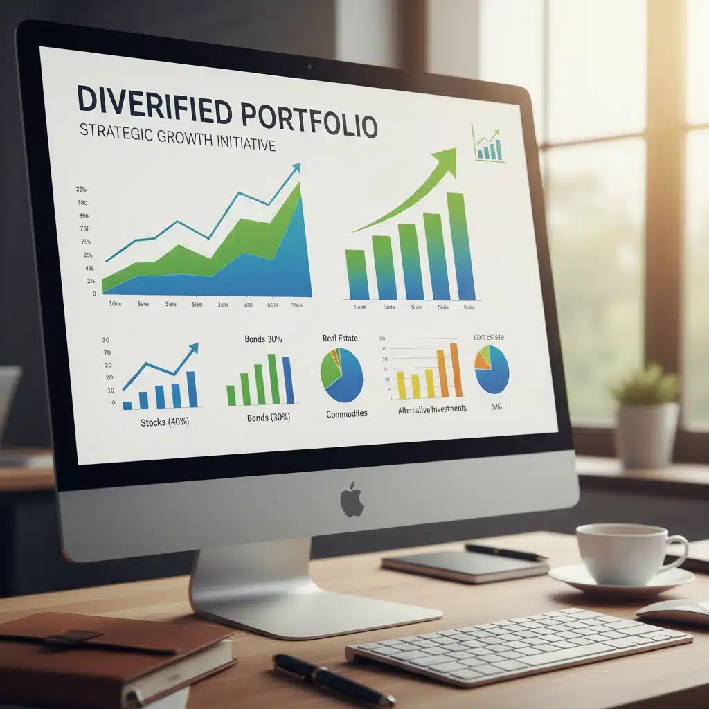 Diversified investment portfolio showing growth and strategic planning