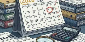 Calendar 2026 with financial documents and calculator for tax planning