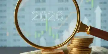 Growing stack of coins symbolizing compound interest and financial growth towards 2026.