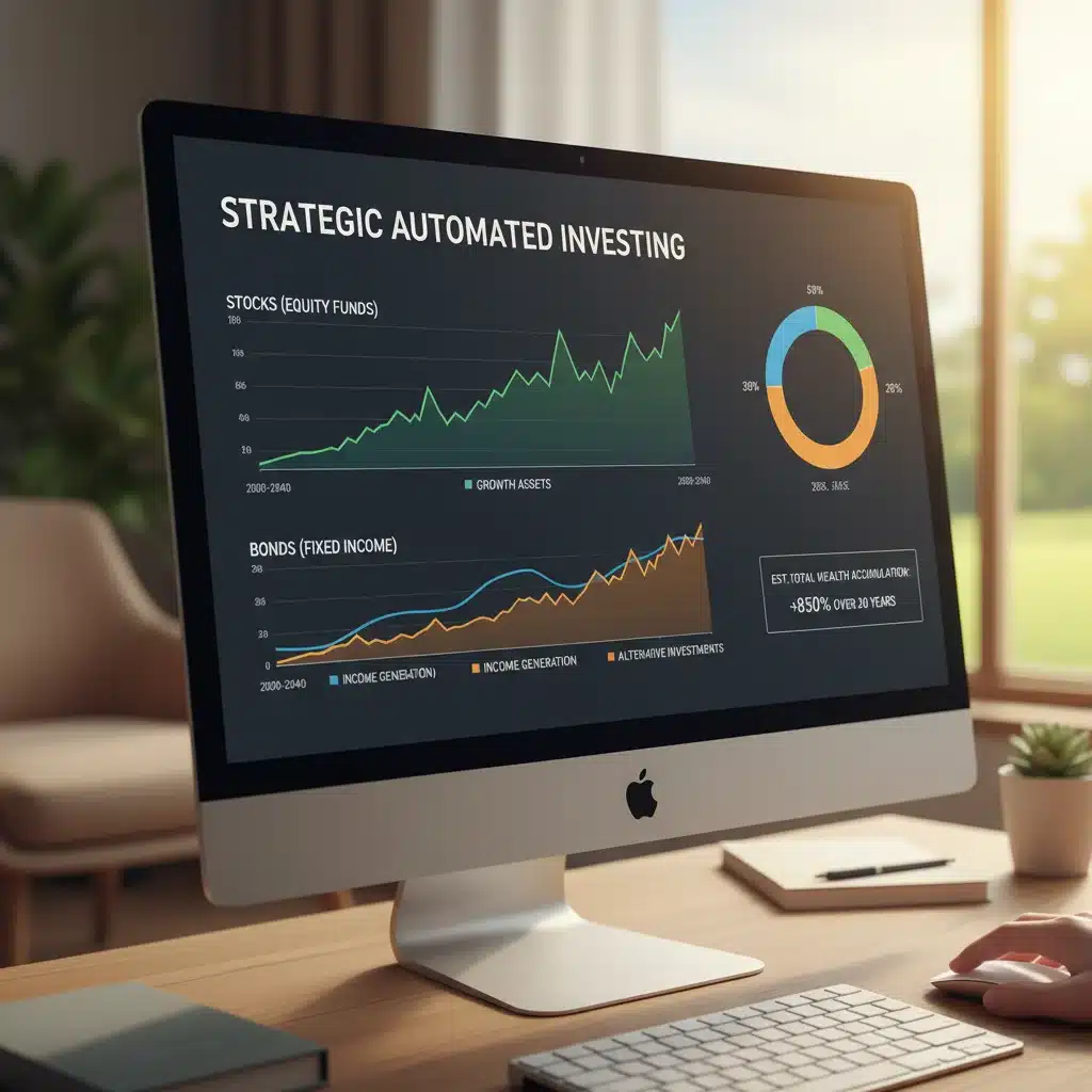 Diversified investment portfolio on a computer screen