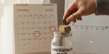 Building an emergency fund in 2026, person saving money in a jar