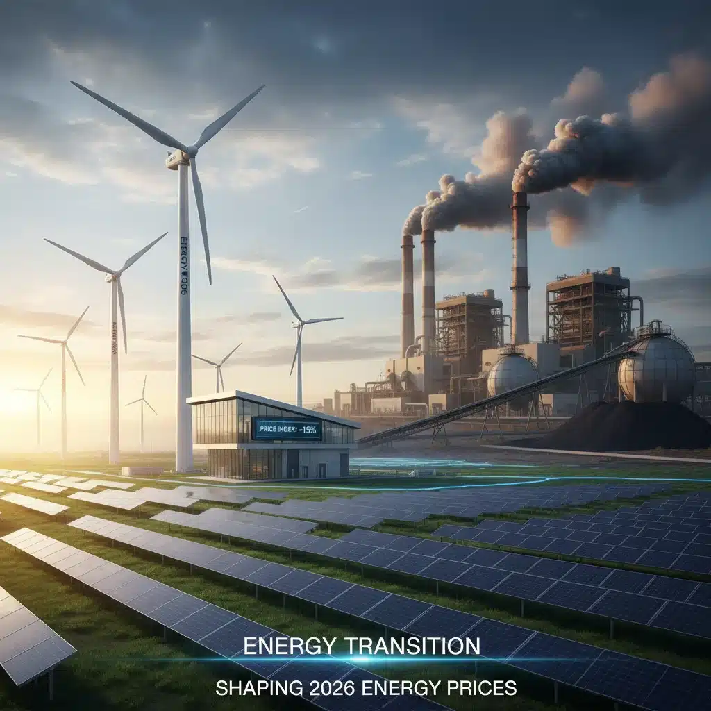 Renewable energy transition alongside traditional fossil fuel infrastructure