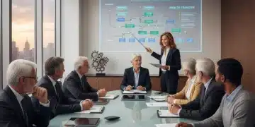 Financial advisor explaining estate tax planning strategies to a family