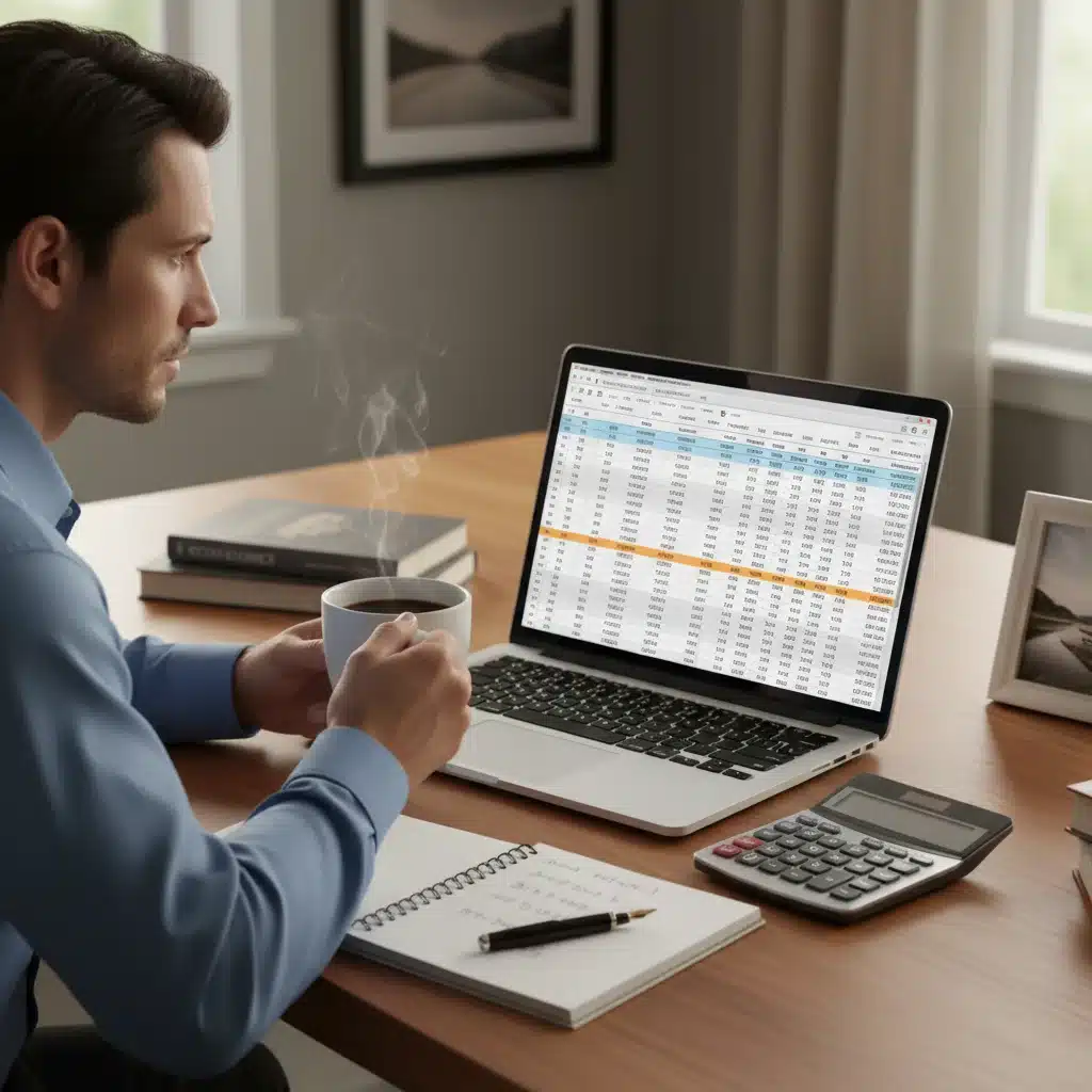 Individual reviewing financial data on a laptop for tax strategy