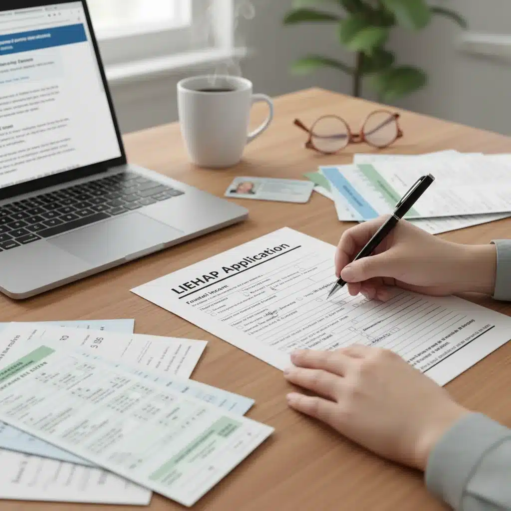 Person completing LIHEAP application form for energy aid