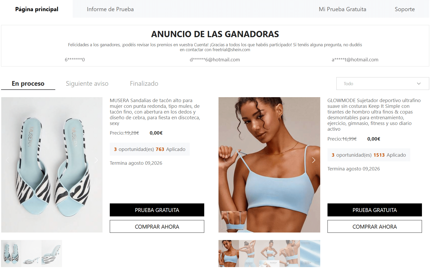 pruebas Shein