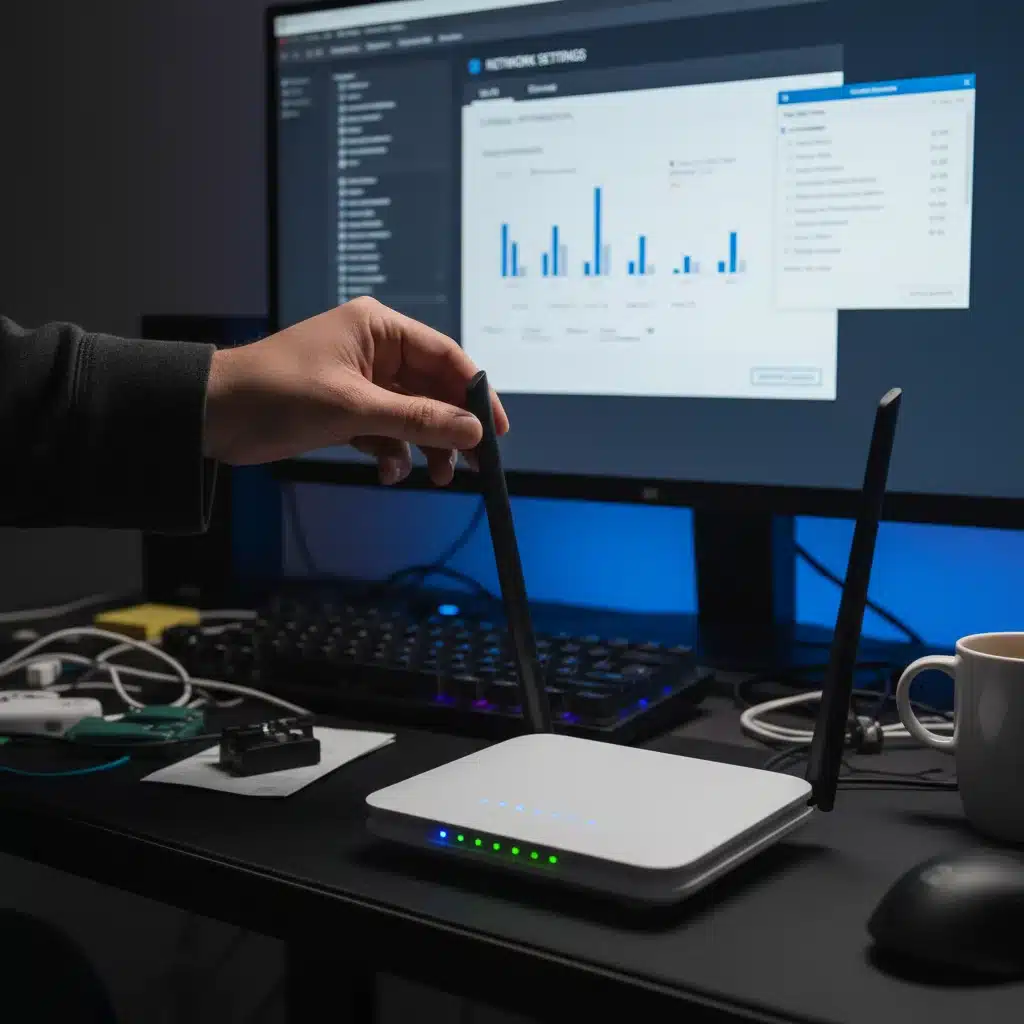 Ajustando antenas de router Wi-Fi para optimizar la señal