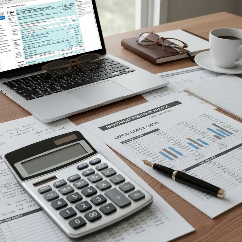 Financial planner calculating capital gains tax savings