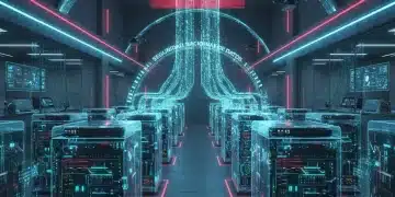 Centro de datos seguro en España con servidores avanzados y flujos de información digital protegida