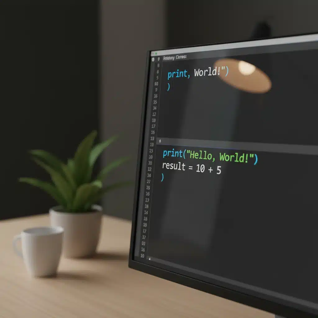 Código Python sencillo en pantalla de ordenador para principiantes.