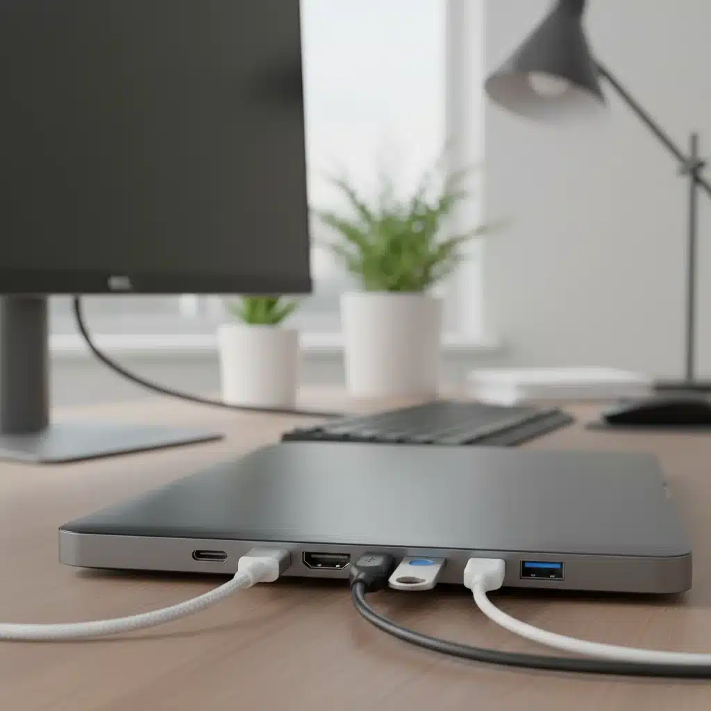 Conectividad de puertos de un portátil para teletrabajo