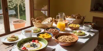 Desayunos Rápidos y Nutritivos 2026: Energía y Saciedad en España Variedad de desayunos rápidos y nutritivos para empezar el día con energía en España.