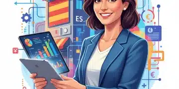 Actualidad 2026: Digitalización Fiscal Simplifica Trámites para Pymes en España Emprendedor sonriente gestionando finanzas digitales en una tablet, reflejando la digitalización fiscal para pymes.