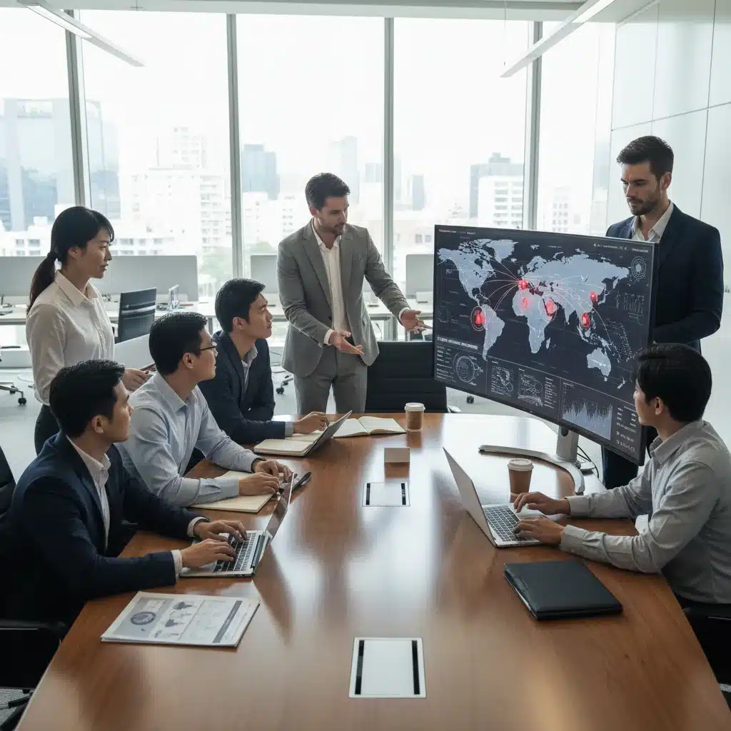 Equipo de profesionales analizando datos de ciberseguridad para identificar y mitigar amenazas emergentes.