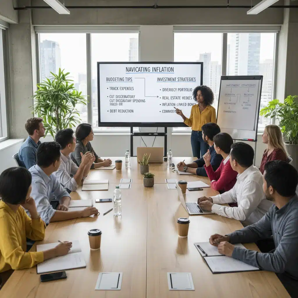 Grupo de personas aprendiendo estrategias de ahorro e inversión en un taller de finanzas personales.