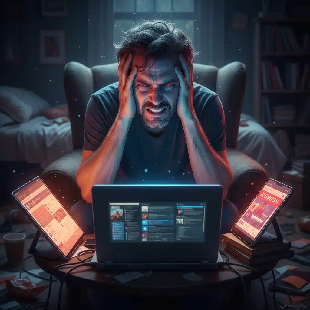 Estrés por exceso de pantallas y sobrecarga digital en la vida moderna