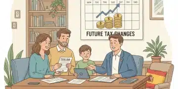 Alertas Fiscales 2026: Cambios Clave en el Impuesto de Sucesiones y Donaciones en España Familia consultando a asesor fiscal sobre cambios en impuesto de sucesiones y donaciones 2026 en España.