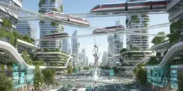 El Futuro del Transporte Público en España: Innovación y Tecnología 2026 Transporte público futurista en España con autobuses eléctricos y trenes de alta velocidad