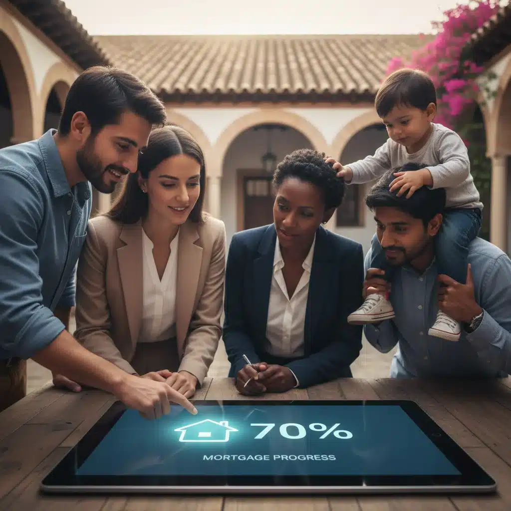 Personas diversas evaluando opciones de hipotecas fijas y variables para su futura vivienda.