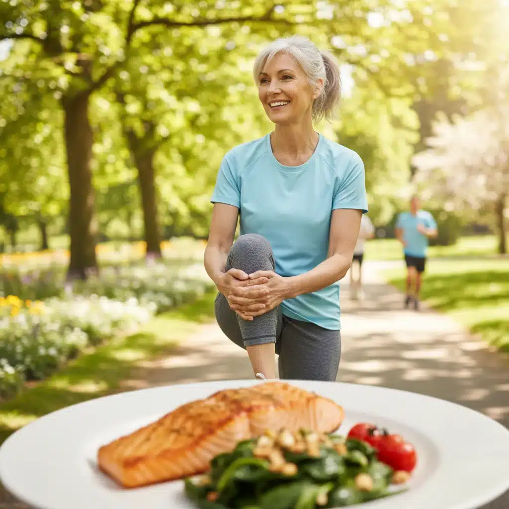 Persona mayor activa con menos dolor articular gracias a la dieta