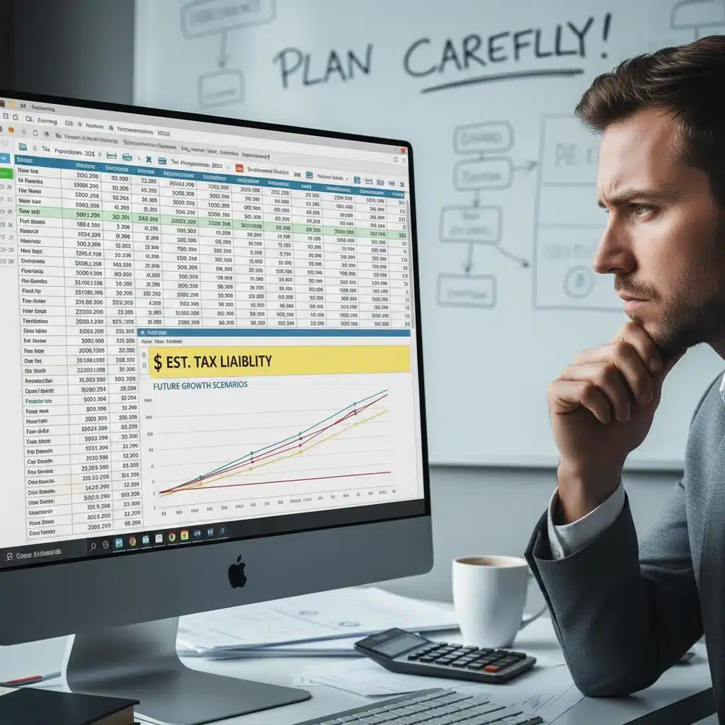 Persona analizando datos financieros en un ordenador, ilustrando la planificación fiscal ante los cambios del IRPF.