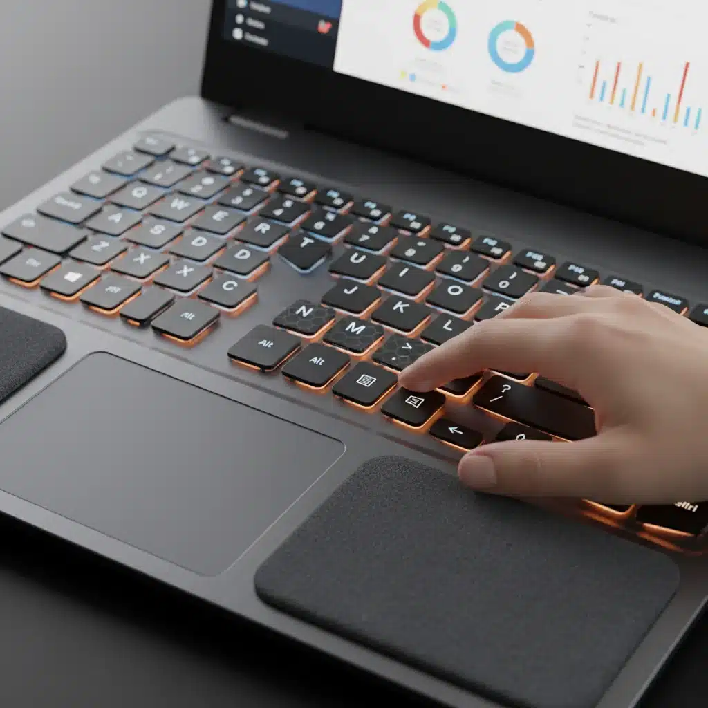 Teclado ergonómico de portátil para teletrabajo